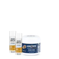SPF 30 Clear Zinc with 25% Zinc Oxide and Pro Sport SPF 30 Lip Balm with Shea Butter