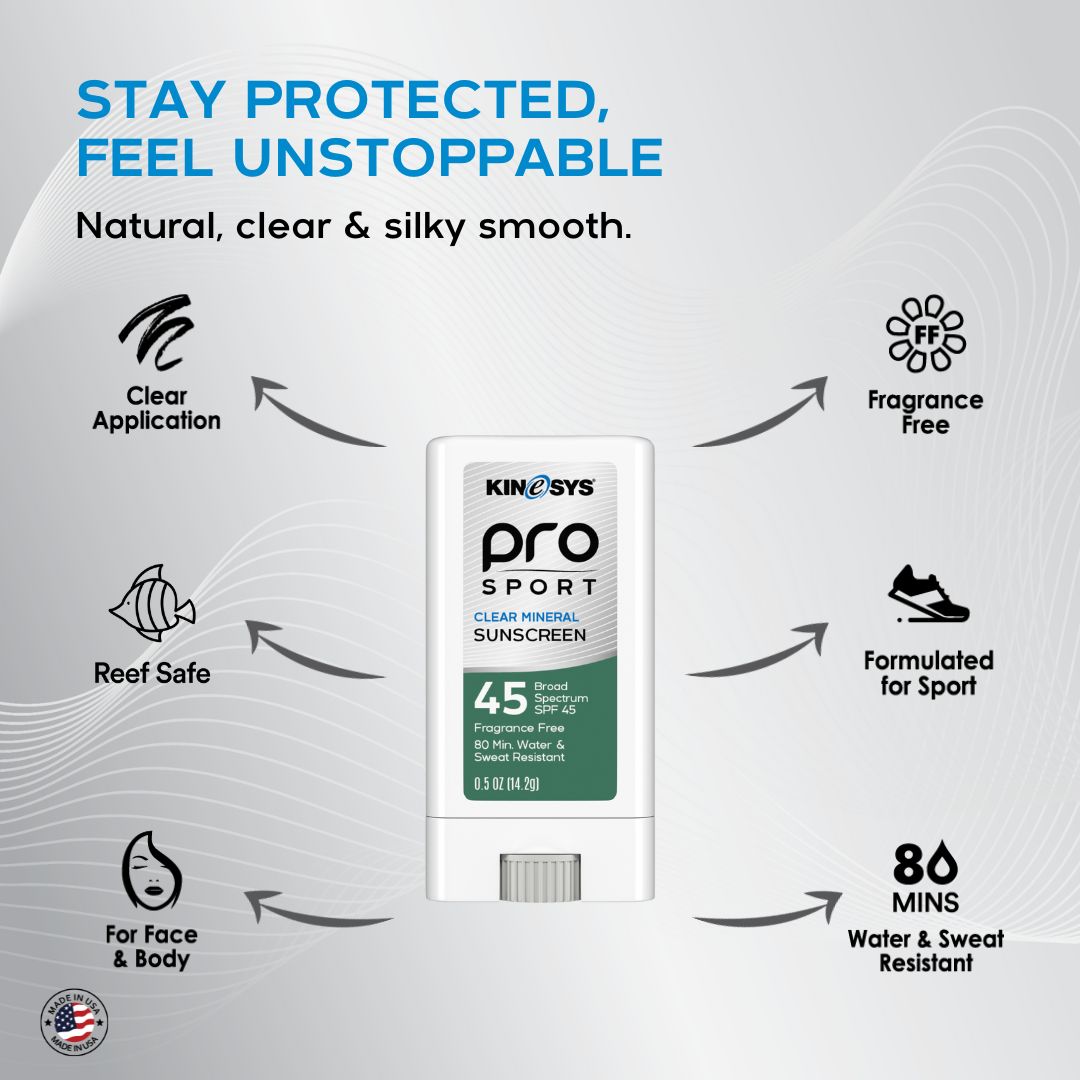 Pro Sport SPF 45 Clear Mineral Sunscreen Stick – KINeSYS Sunscreen US
