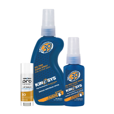 SPF 30 Mango Scented Spray Sunscreen and Pro Sport Lip Balm